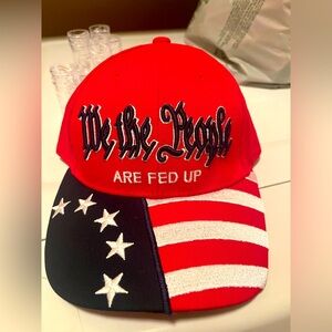 Red Patriotic Cap with Stars and Stripes